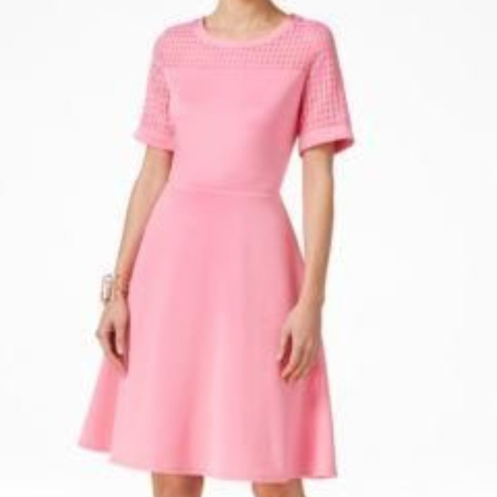 NY Collection Lattice Illusion Dress
